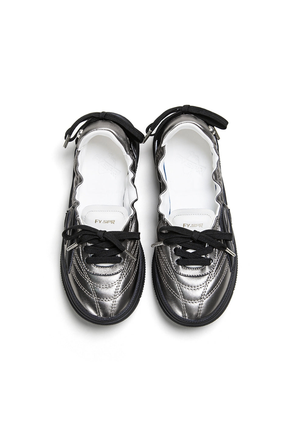 Ribbon-Lace Cutout Ballet Sandals - View 6