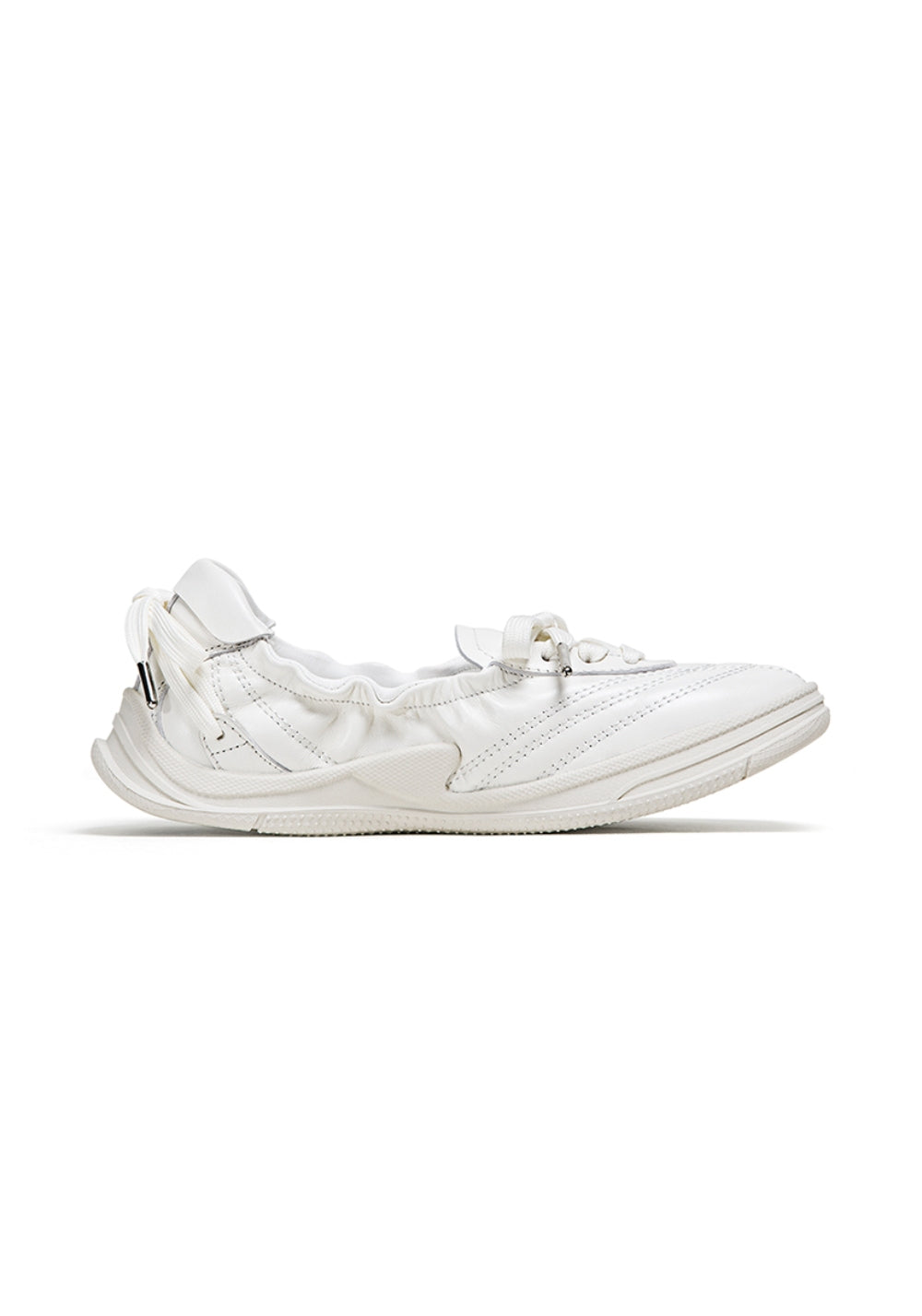 Ribbon-Lace Cutout Ballet Sandals - View 9