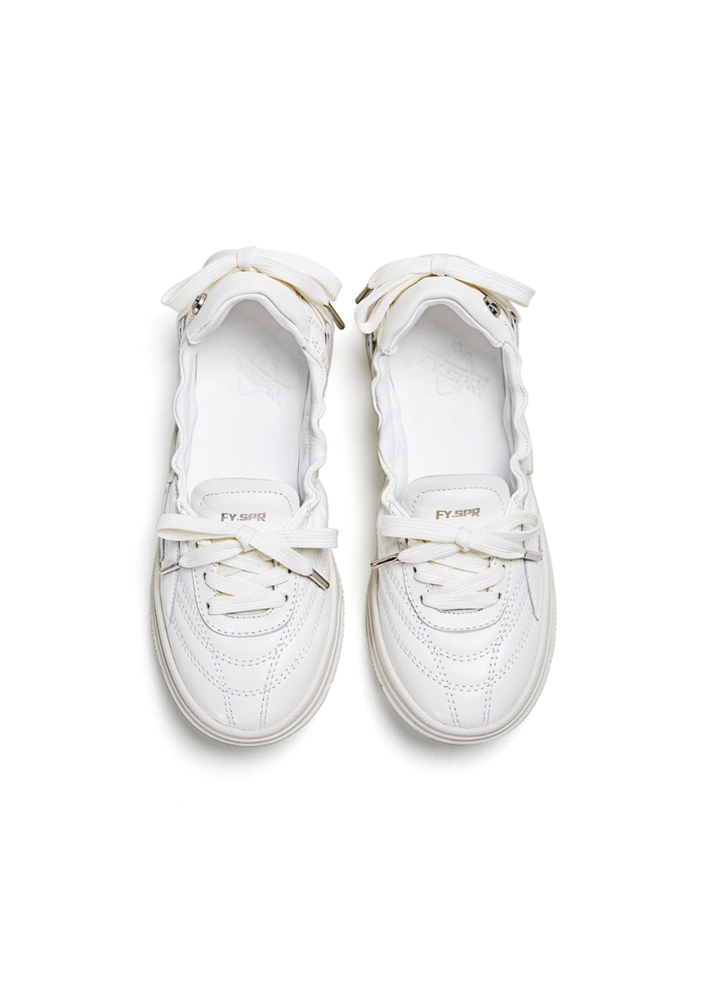 Ribbon-Lace Cutout Ballet Sandals - View 12