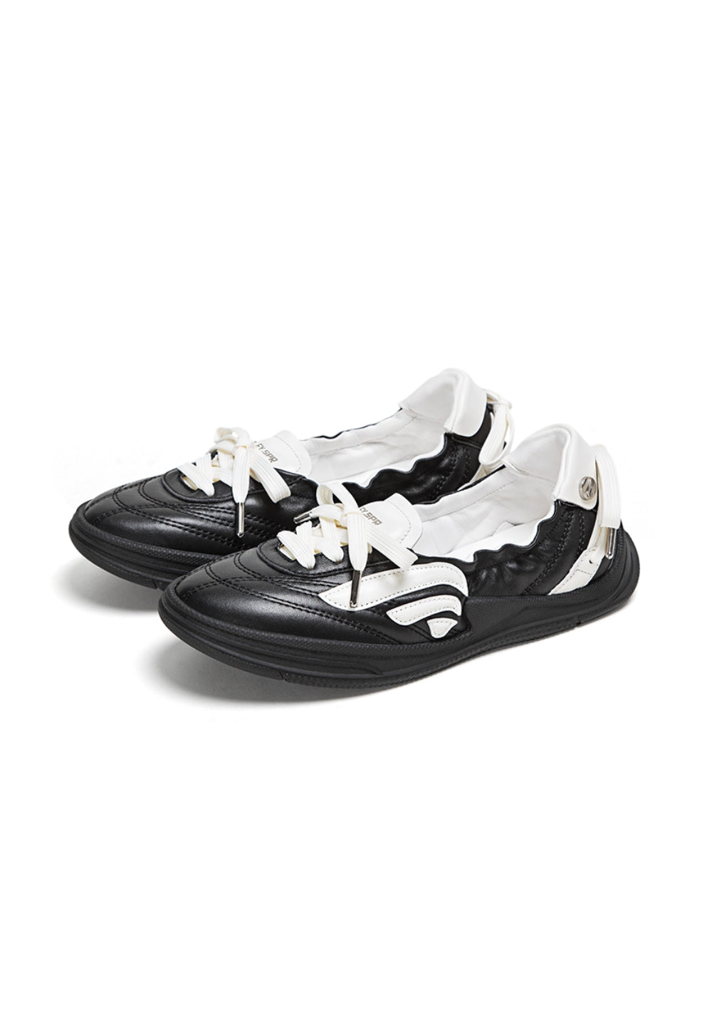 Ribbon-Lace Cutout Ballet Sandals - View 16