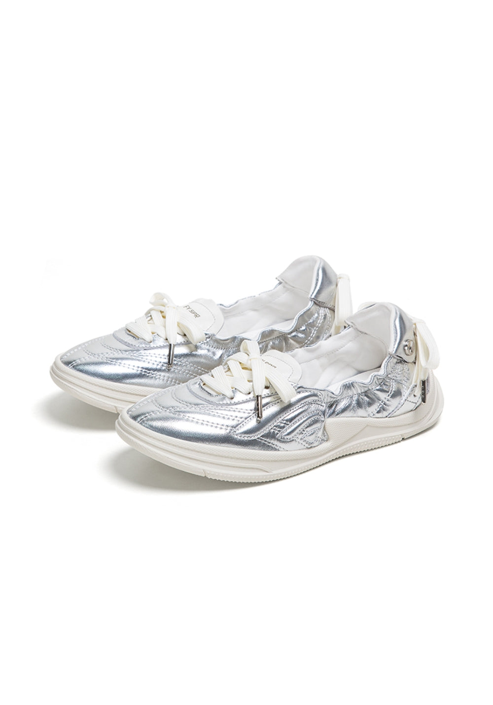 Ribbon-Lace Cutout Ballet Sandals - View 22