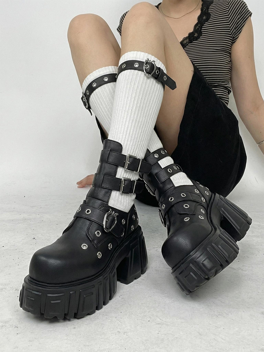 Night Queen Cage Platform Ankle Boots - View 2