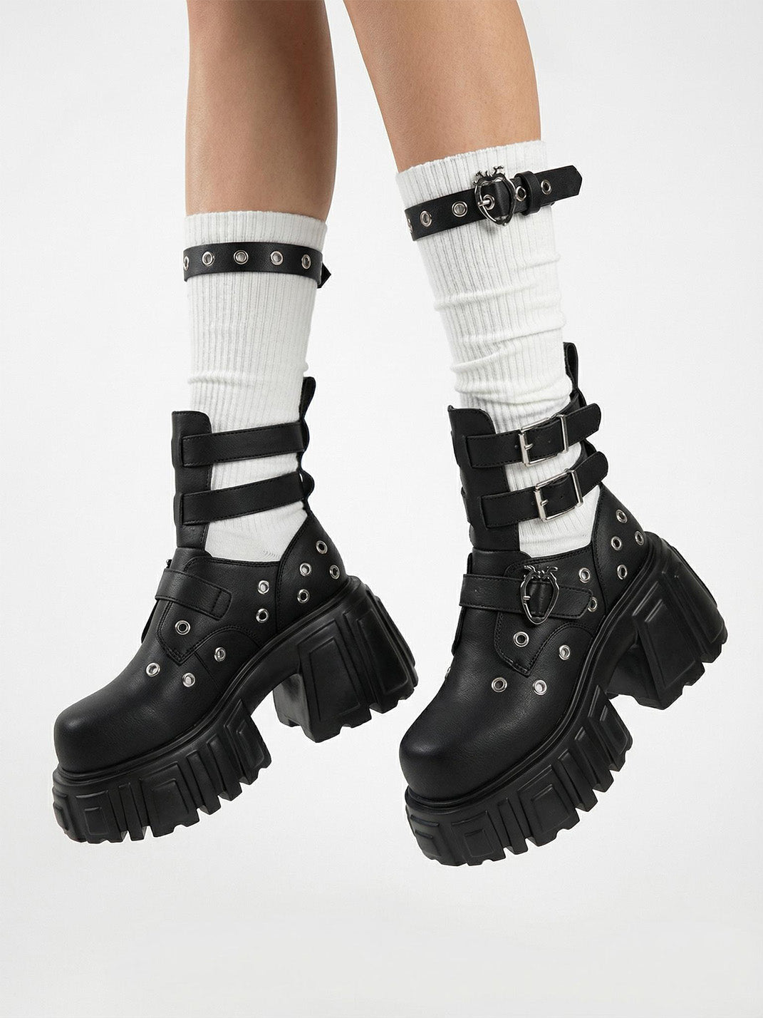 Night Queen Cage Platform Ankle Boots - View 3