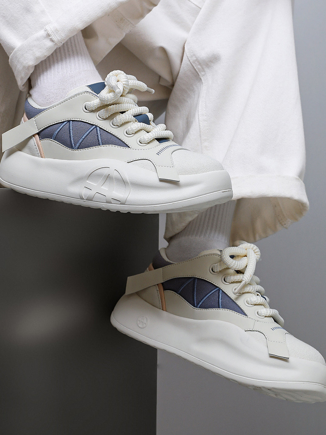 Geometric Panel Platform Runner Sneakers - View 4