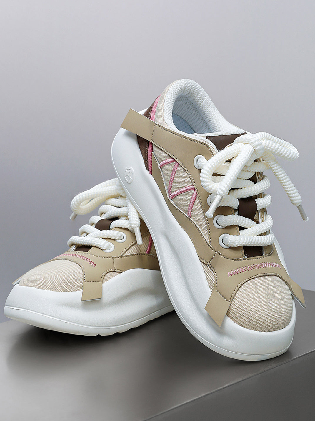 Geometric Panel Platform Runner Sneakers - View 24