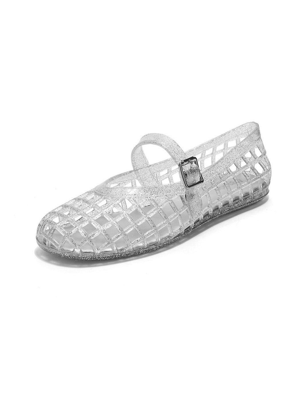 Glitter Caged Mary Jane Jelly Flats - View 10