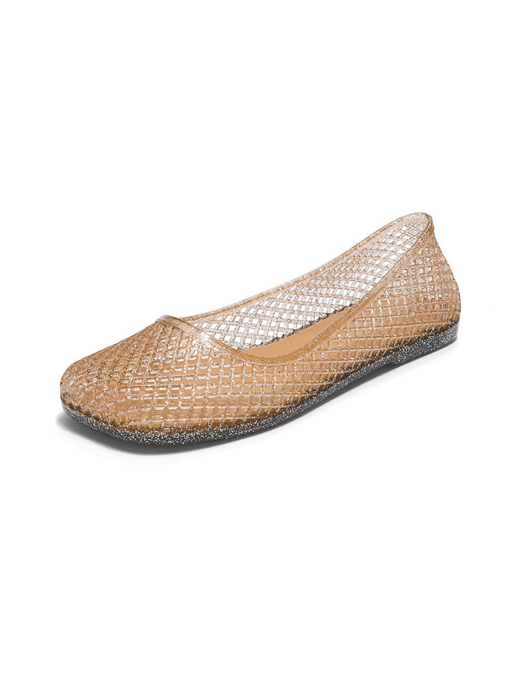 Glitter Mesh Jelly Ballet Flats - View 11