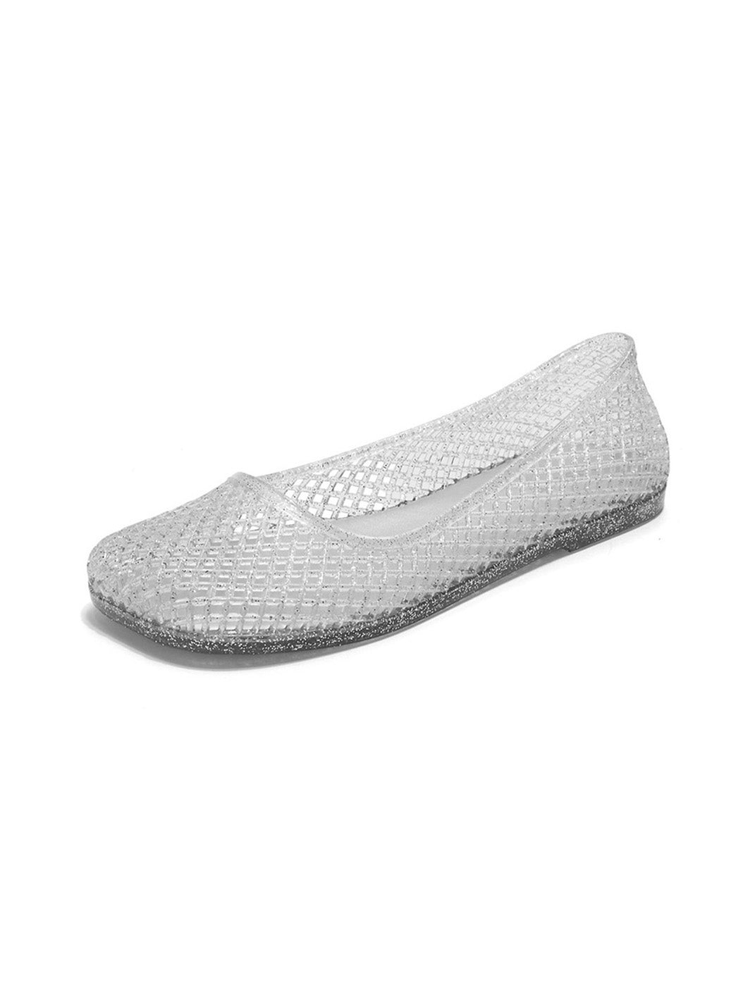 Glitter Mesh Jelly Ballet Flats - View 17
