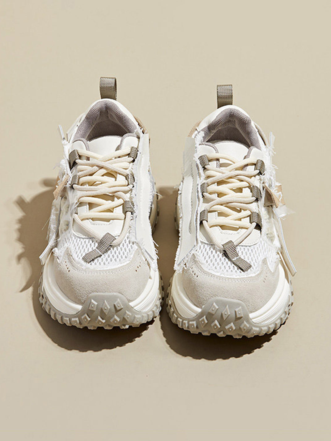 Patchwork Mesh Trail Platform Sneakers - View 13
