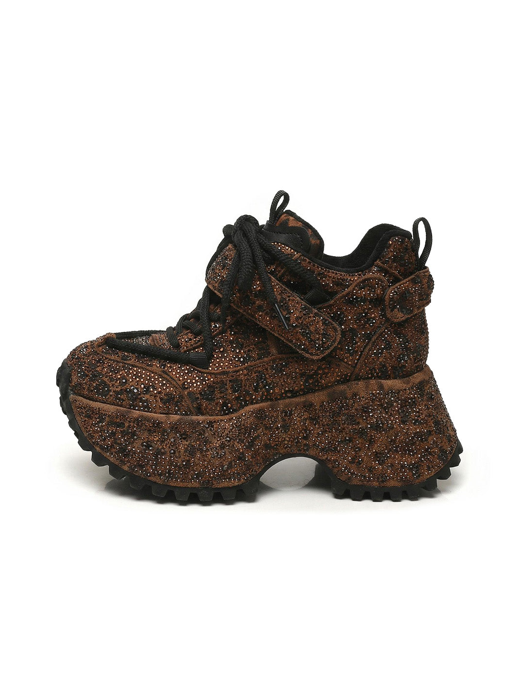 Rhinestone Leopard Platform Sneakers