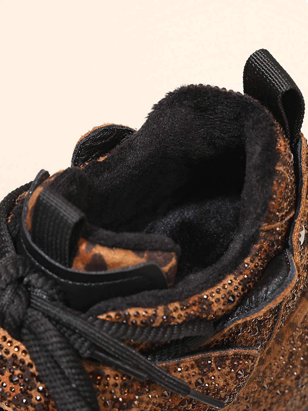 Rhinestone Leopard Platform Sneakers - View 4
