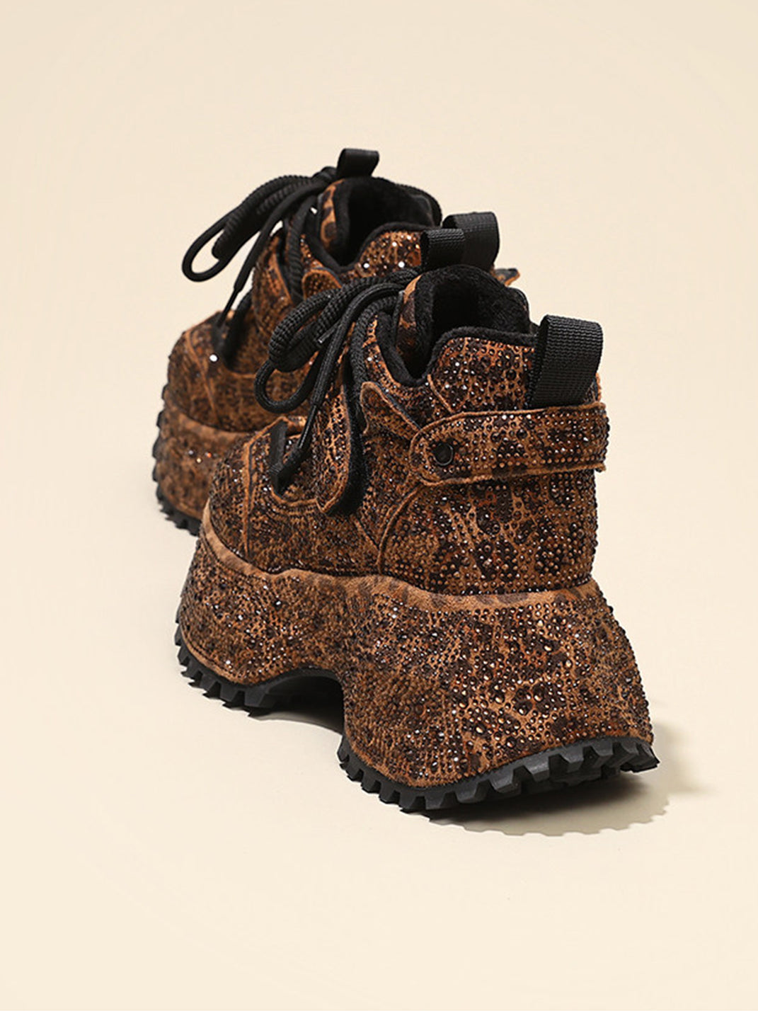 Rhinestone Leopard Platform Sneakers - View 7