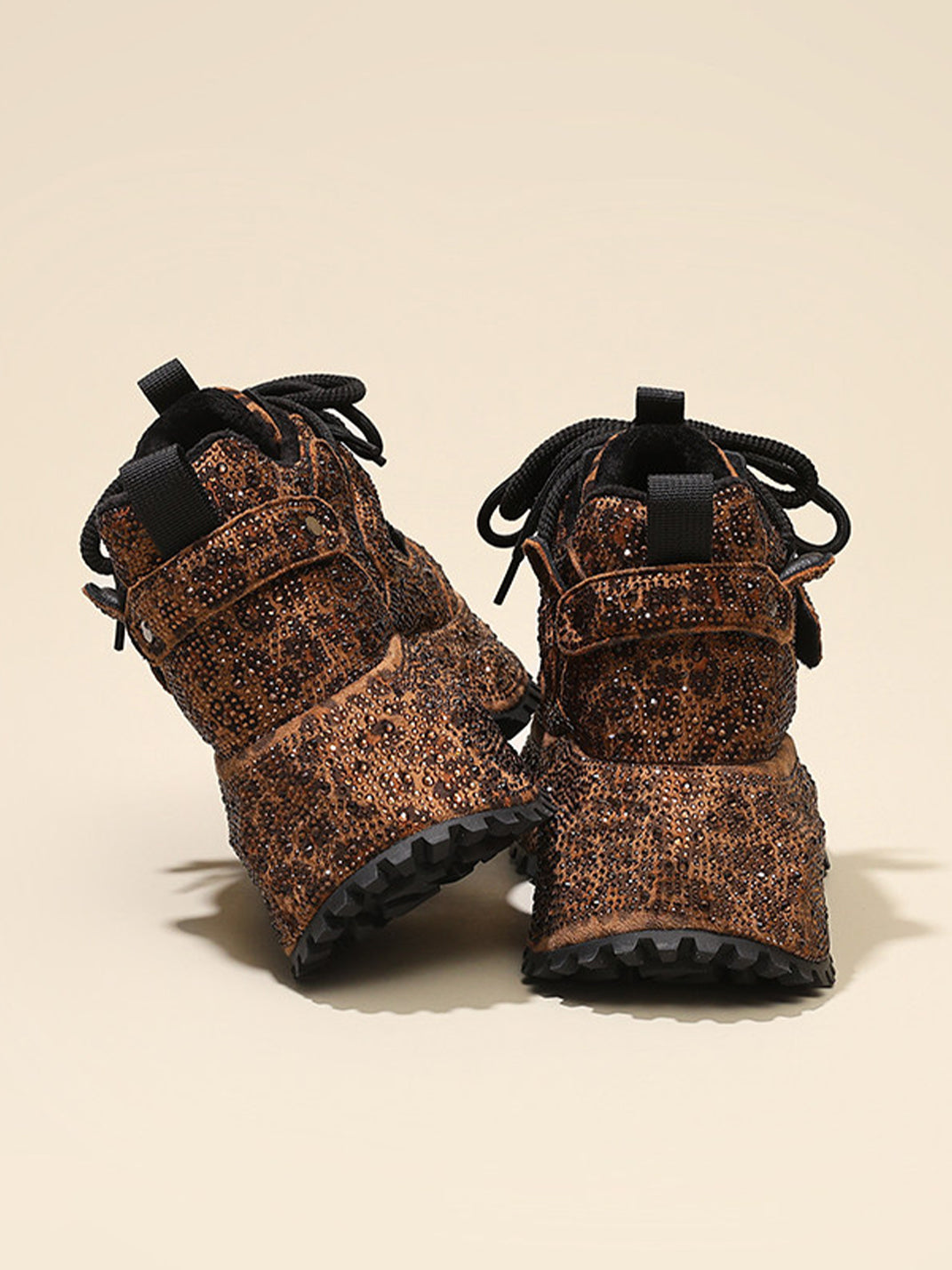 Rhinestone Leopard Platform Sneakers - View 8
