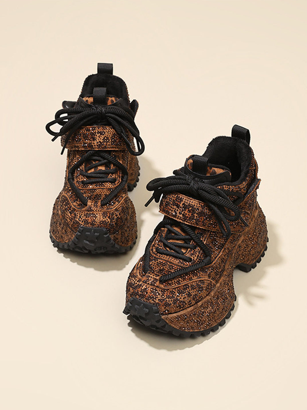 Rhinestone Leopard Platform Sneakers - View 10