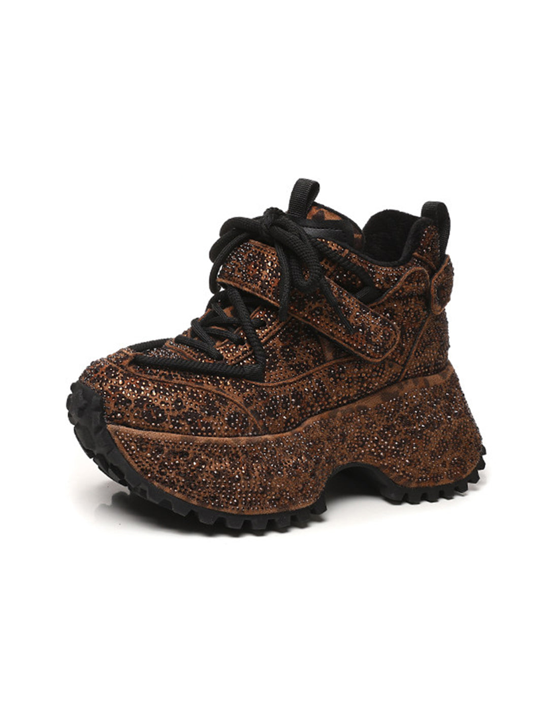 Rhinestone Leopard Platform Sneakers - View 11