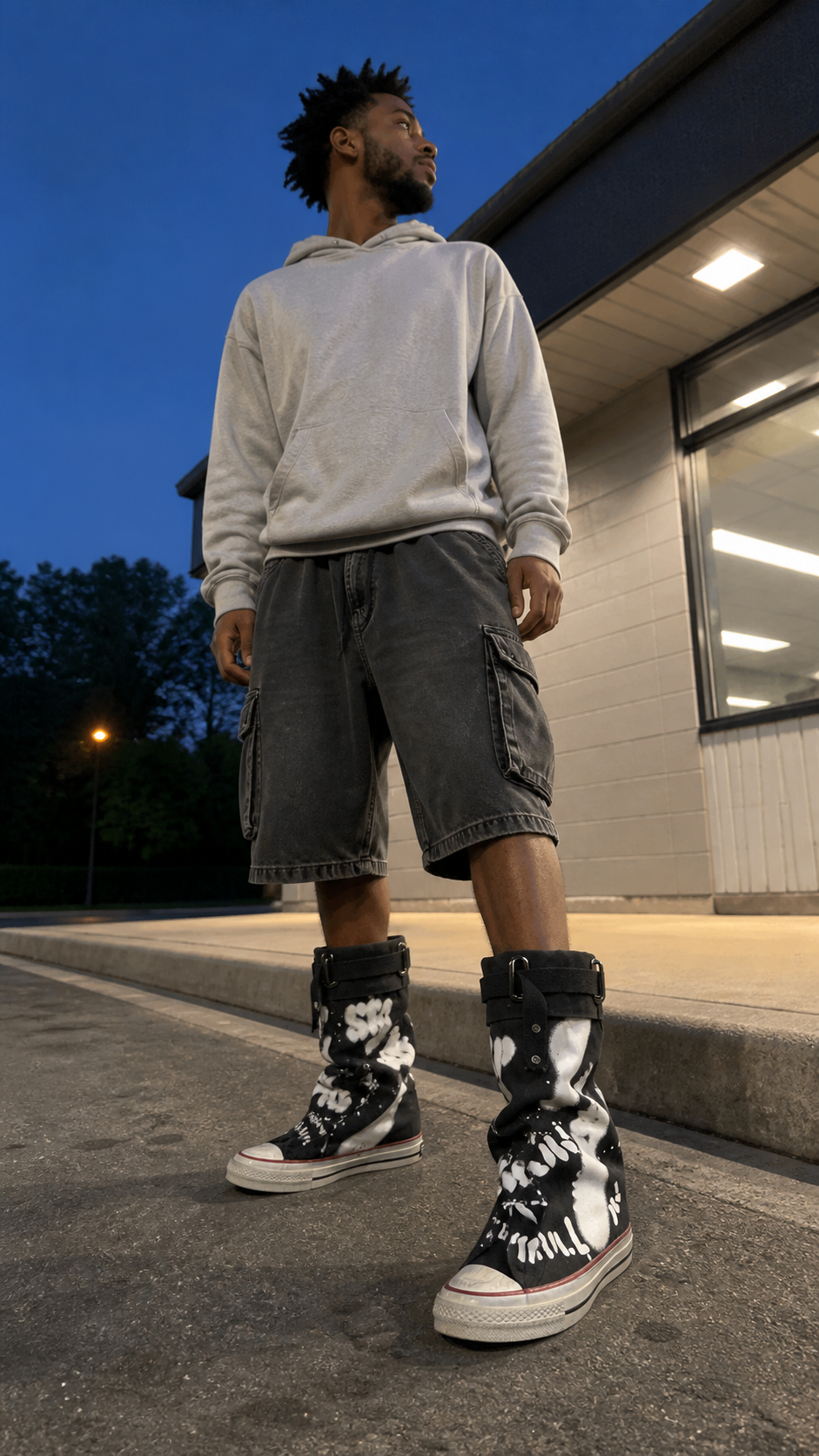 Graffiti Print Mid-Calf Canvas Boots - UGC showcase 2