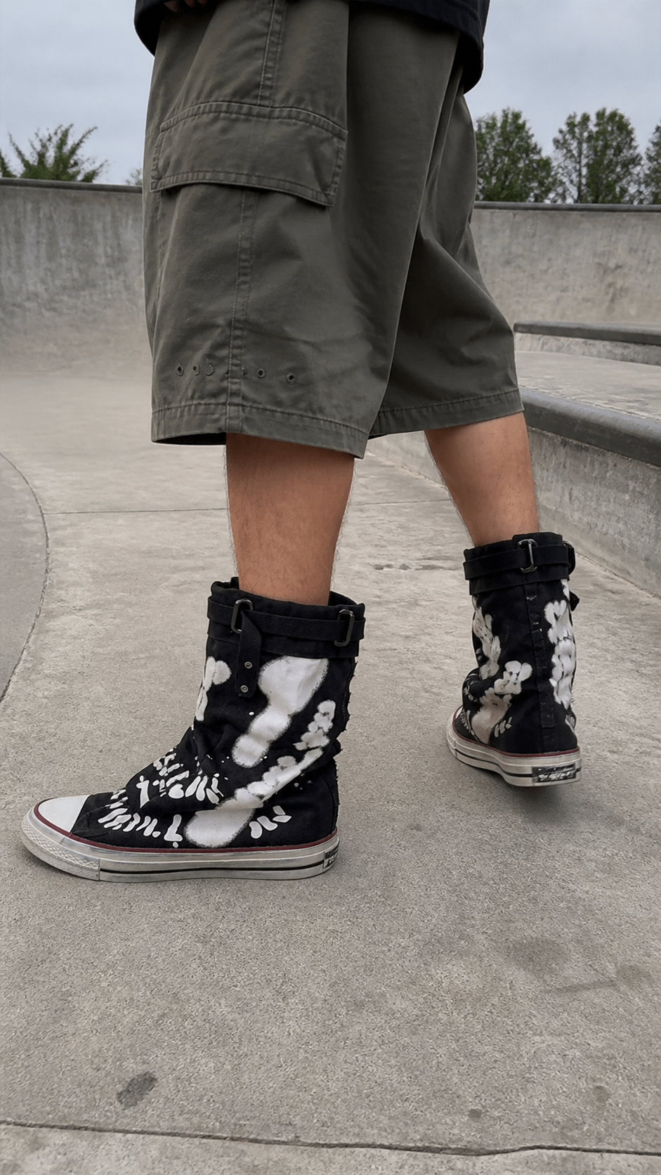 Graffiti Print Mid-Calf Canvas Boots - UGC showcase 3