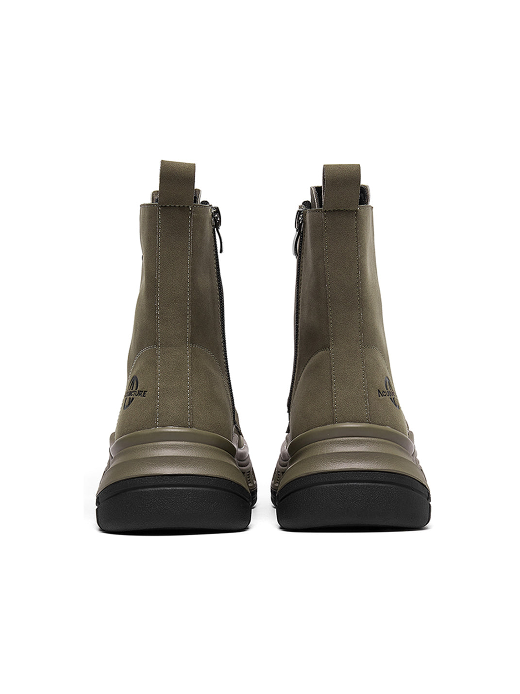 Gray Protective-Toe Platform Combat Boots - View 10