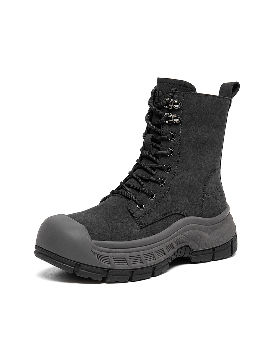 Gray Protective-Toe Platform Combat Boots - View 25