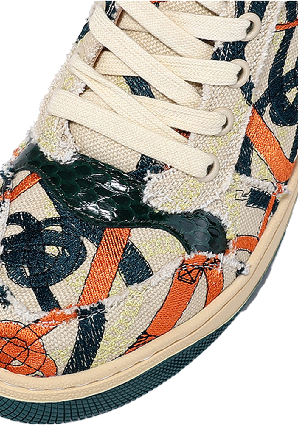 Green Graffiti Canvas Low-Top Sneakers - View 8