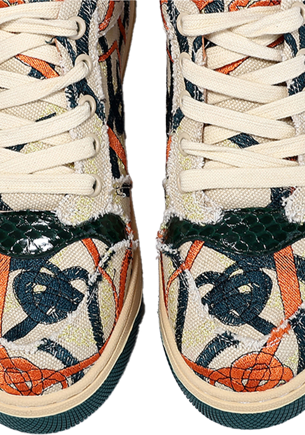 Green Graffiti Canvas Low-Top Sneakers - View 10