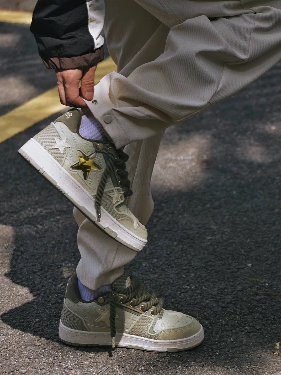 Green Longjing Tea Star Sneakers - View 3