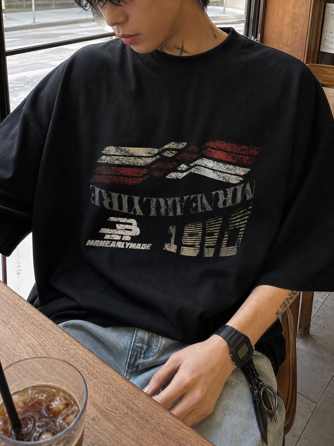 Gridline Drift Graphic Oversized Tee UGC showcase 3