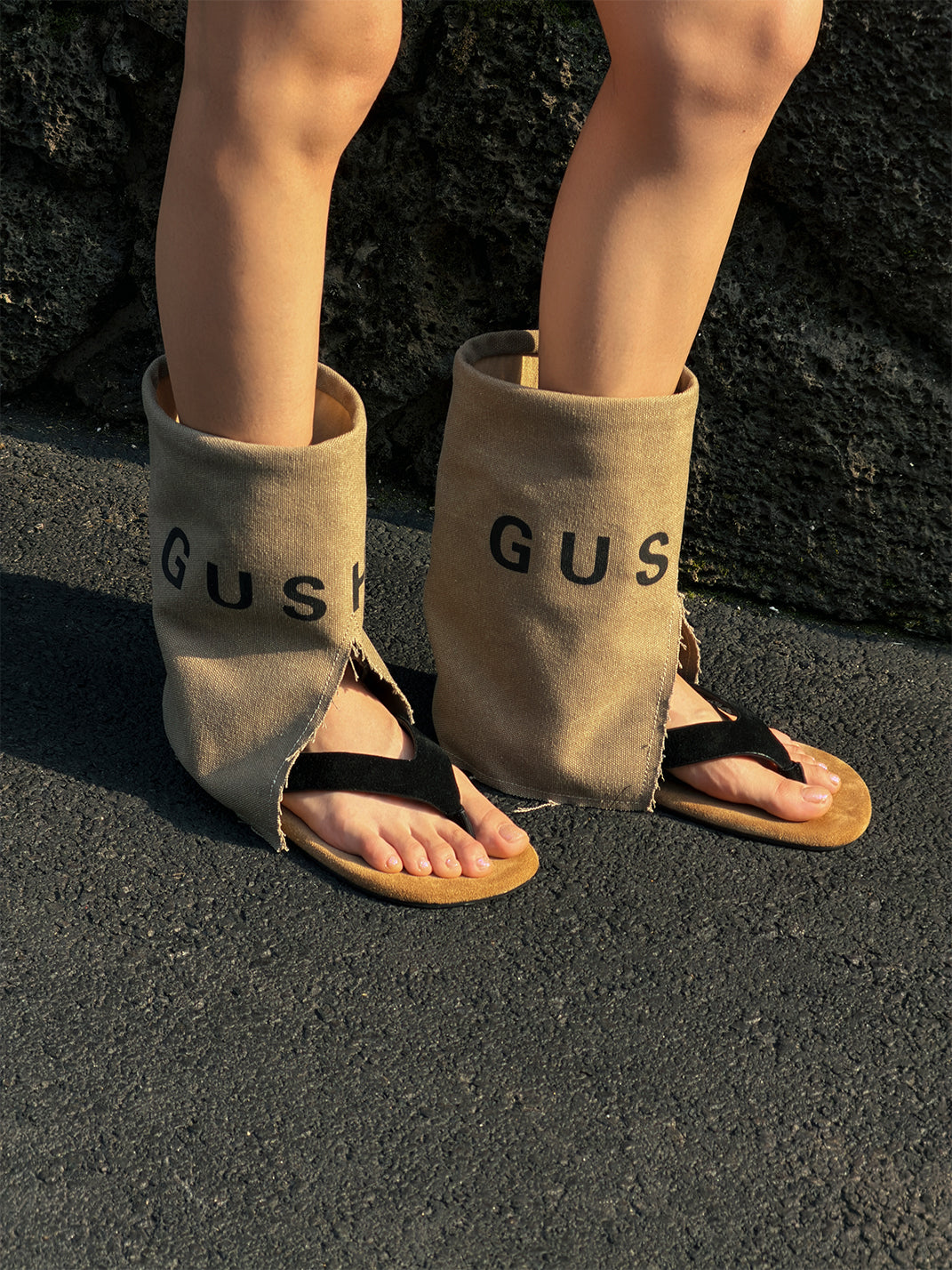 Split-Toe Suede Western Sandal Boots - View 2
