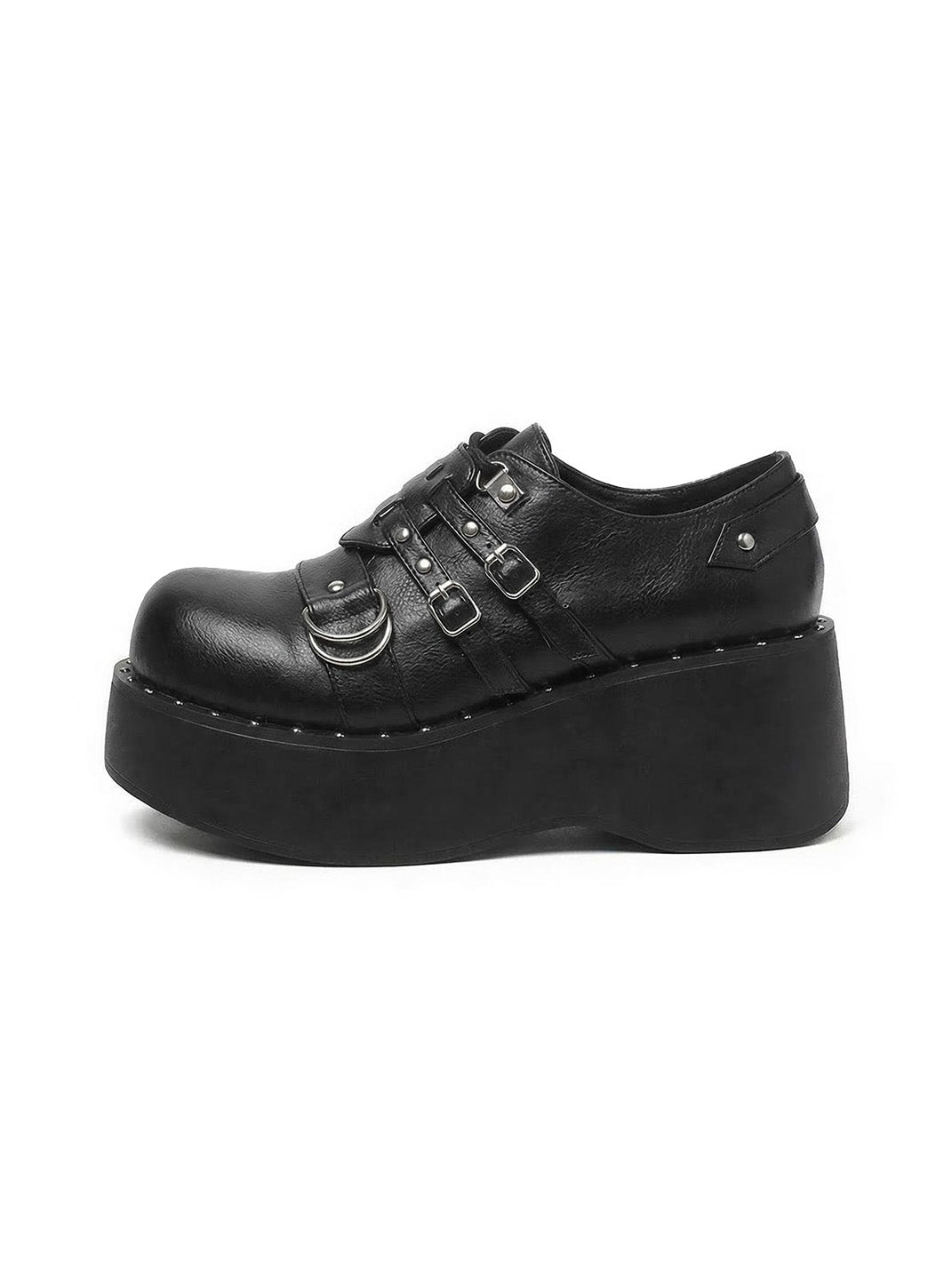 Multi-Buckle Gothic Platform Mary Janes