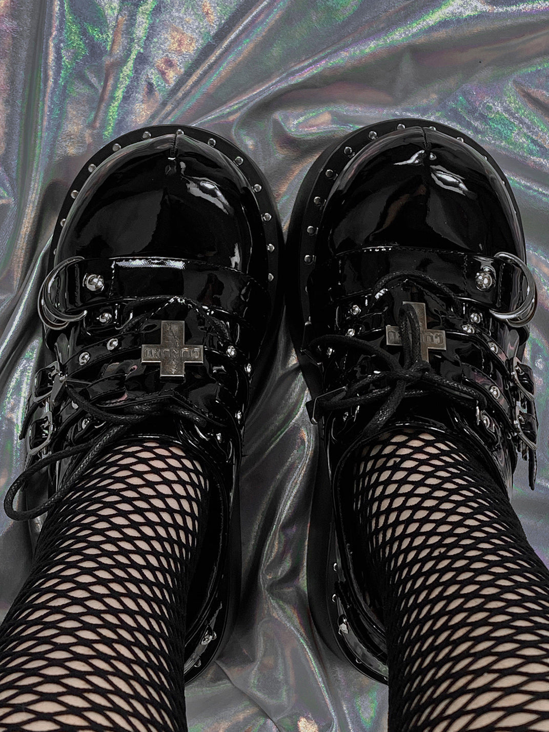 Multi-Buckle Gothic Platform Mary Janes - View 4