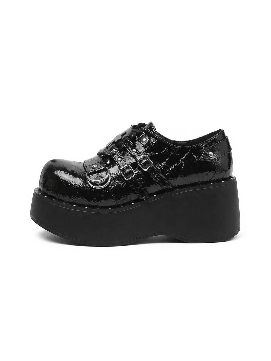 Multi-Buckle Gothic Platform Mary Janes - View 5