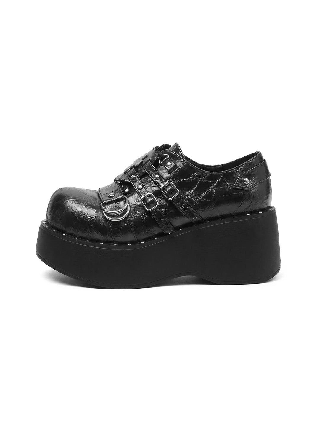 Multi-Buckle Gothic Platform Mary Janes - View 10
