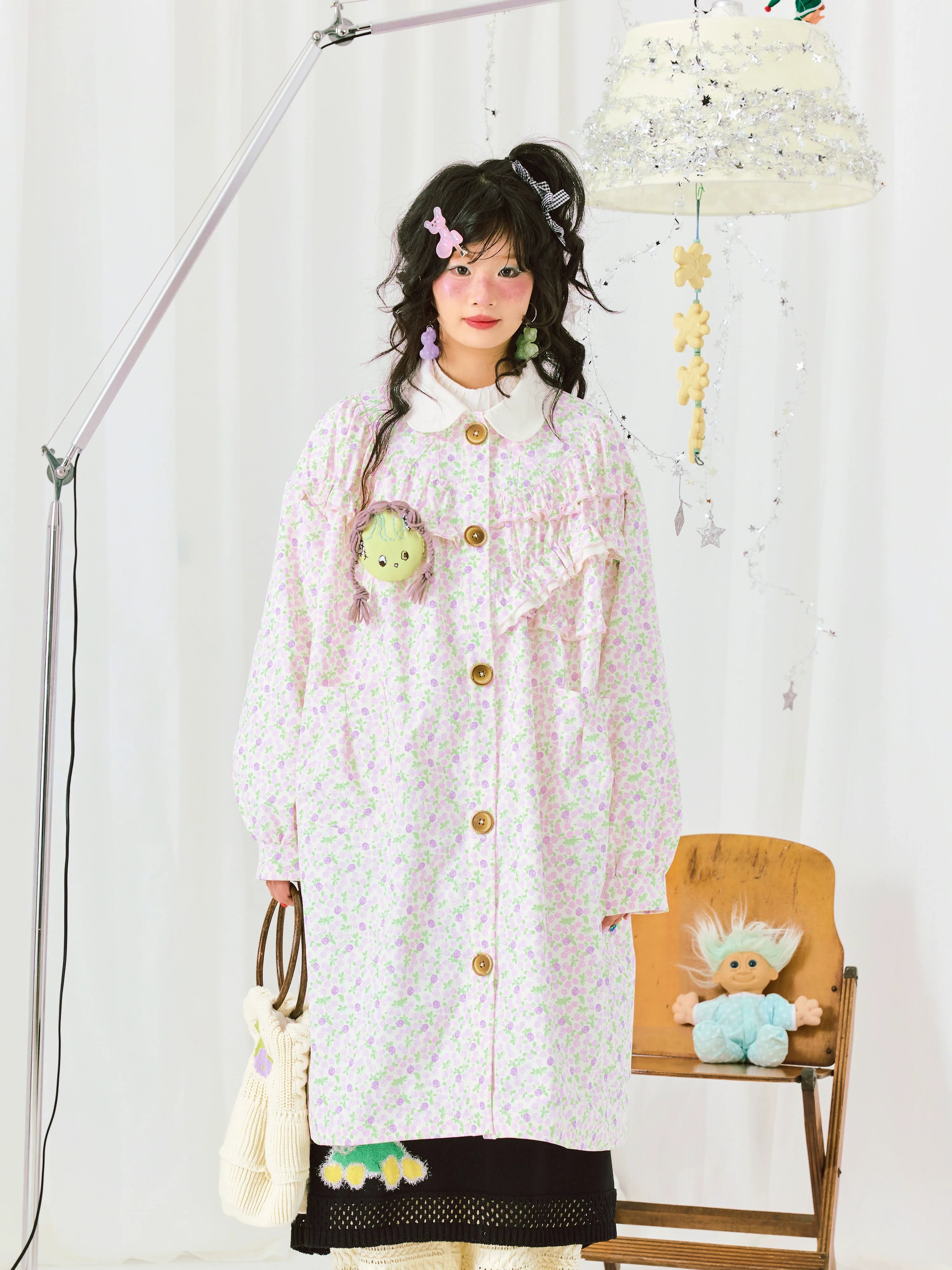 Floral Peter Pan Collar Button Dress