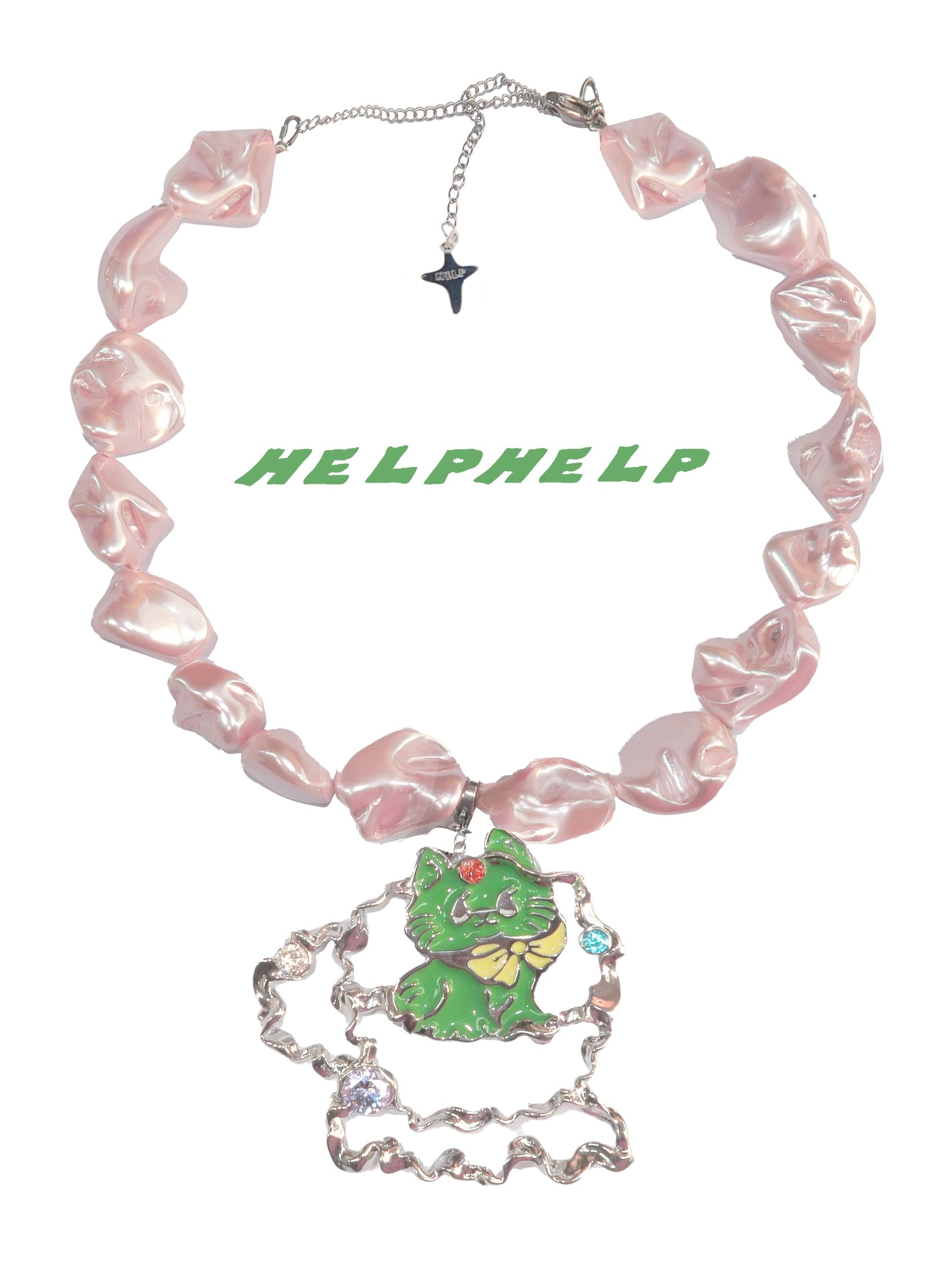Pink Pearl Lucky Cat Necklace