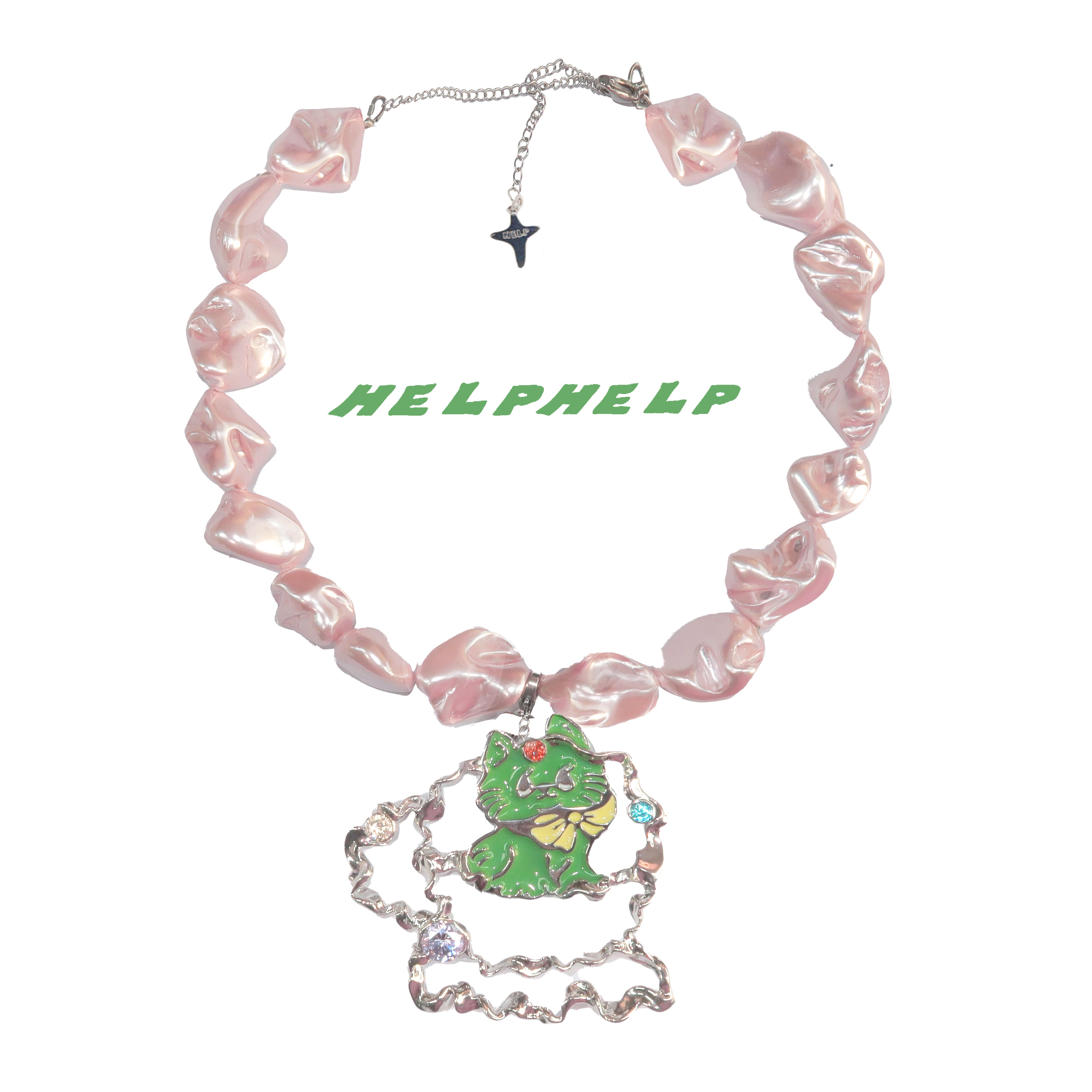Pink Pearl Lucky Cat Necklace
