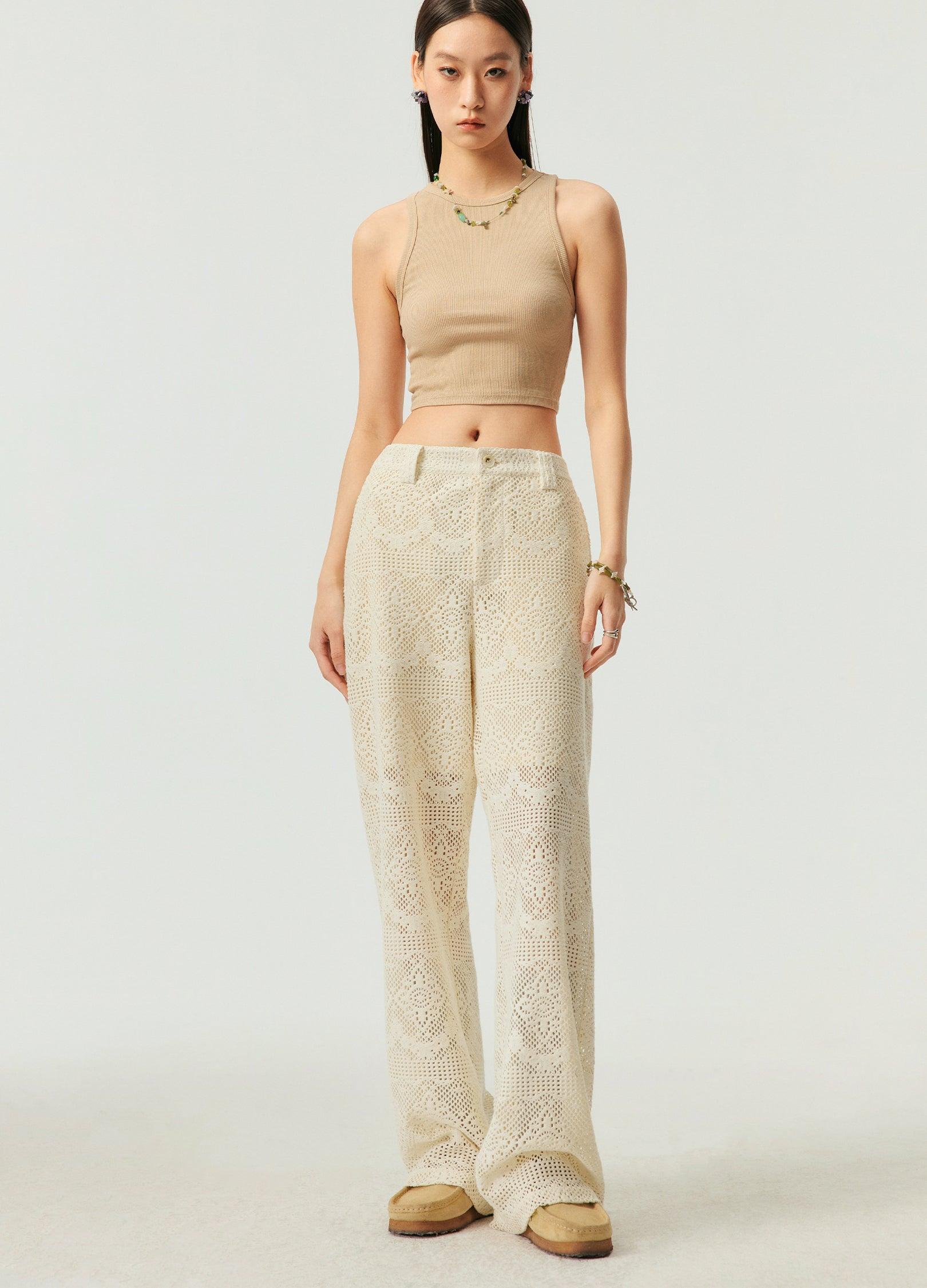 Elegant Unisex Spiral Lace Trousers - chiclara