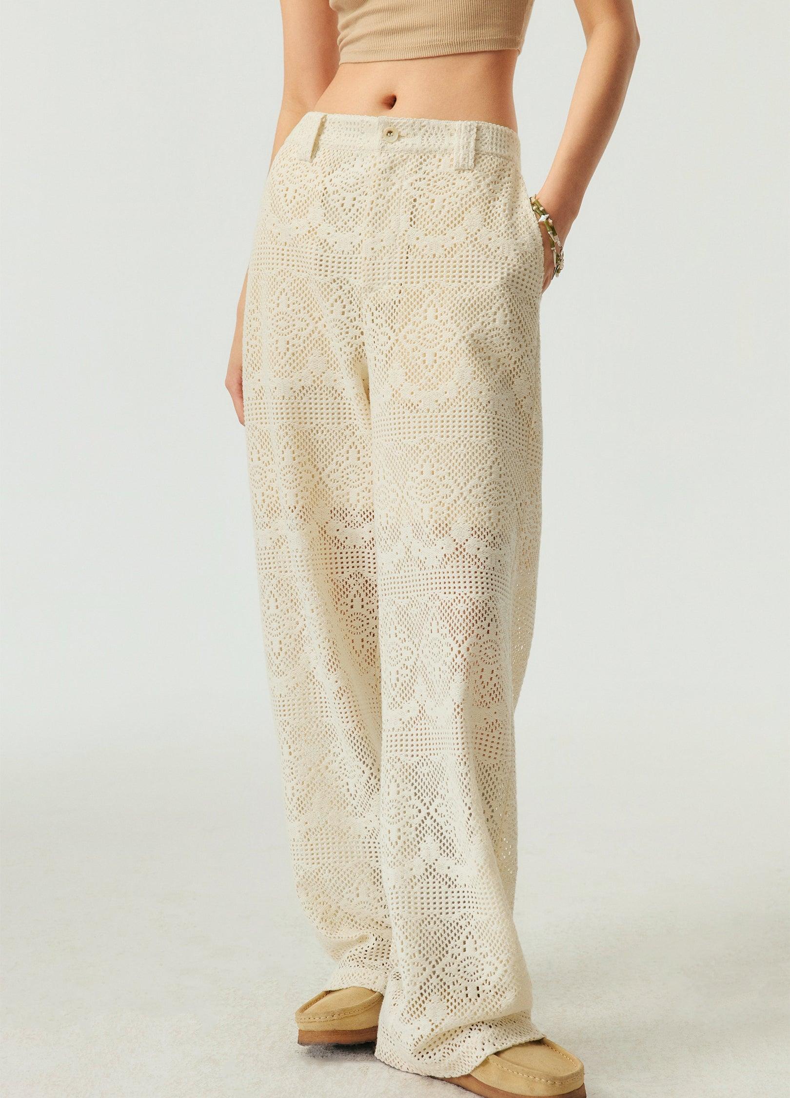 Elegant Unisex Spiral Lace Trousers - chiclara
