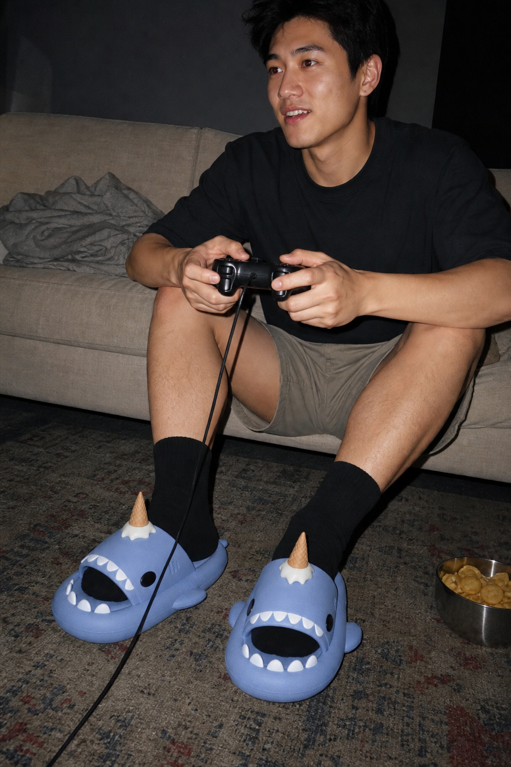 Ice Cream Shark Slippers UGC gaming night
