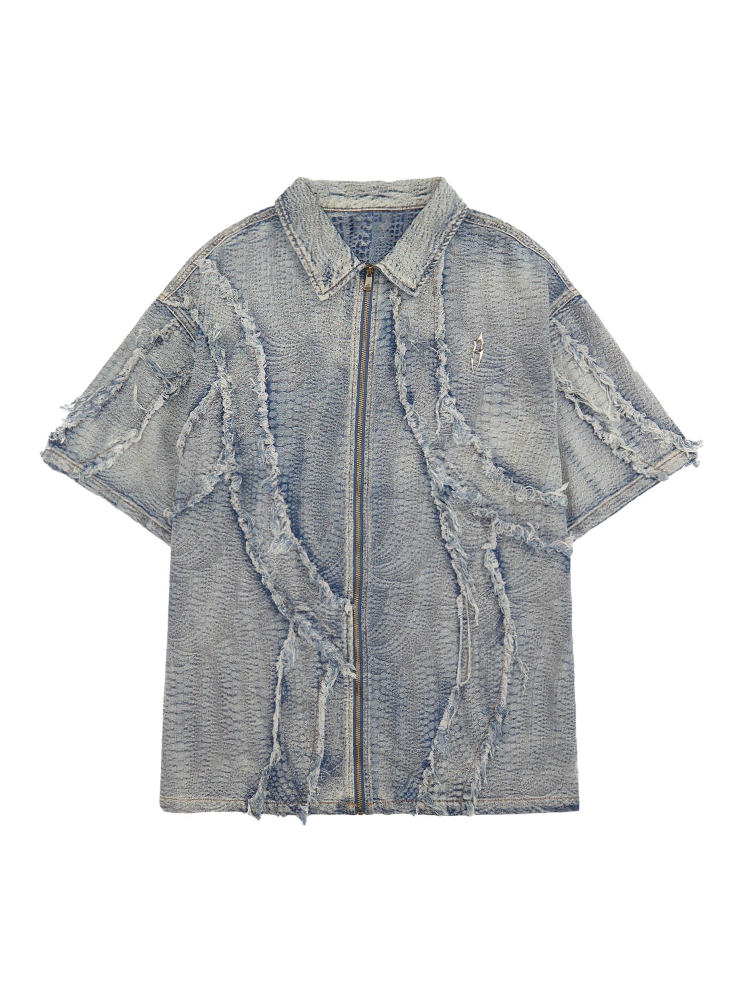 Washed Raw Edge Denim Shirt - 2064