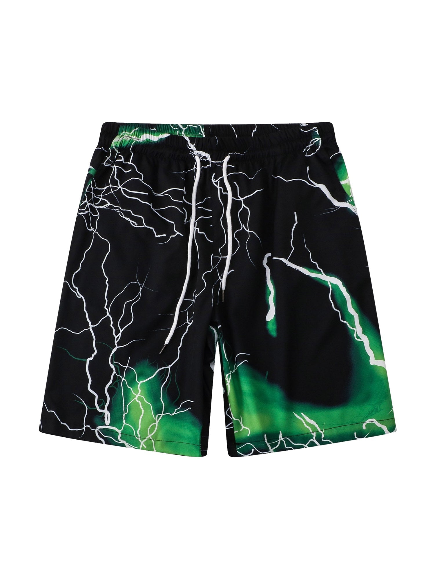 Thunder Graphic Hip-Hop Two-Piece Set