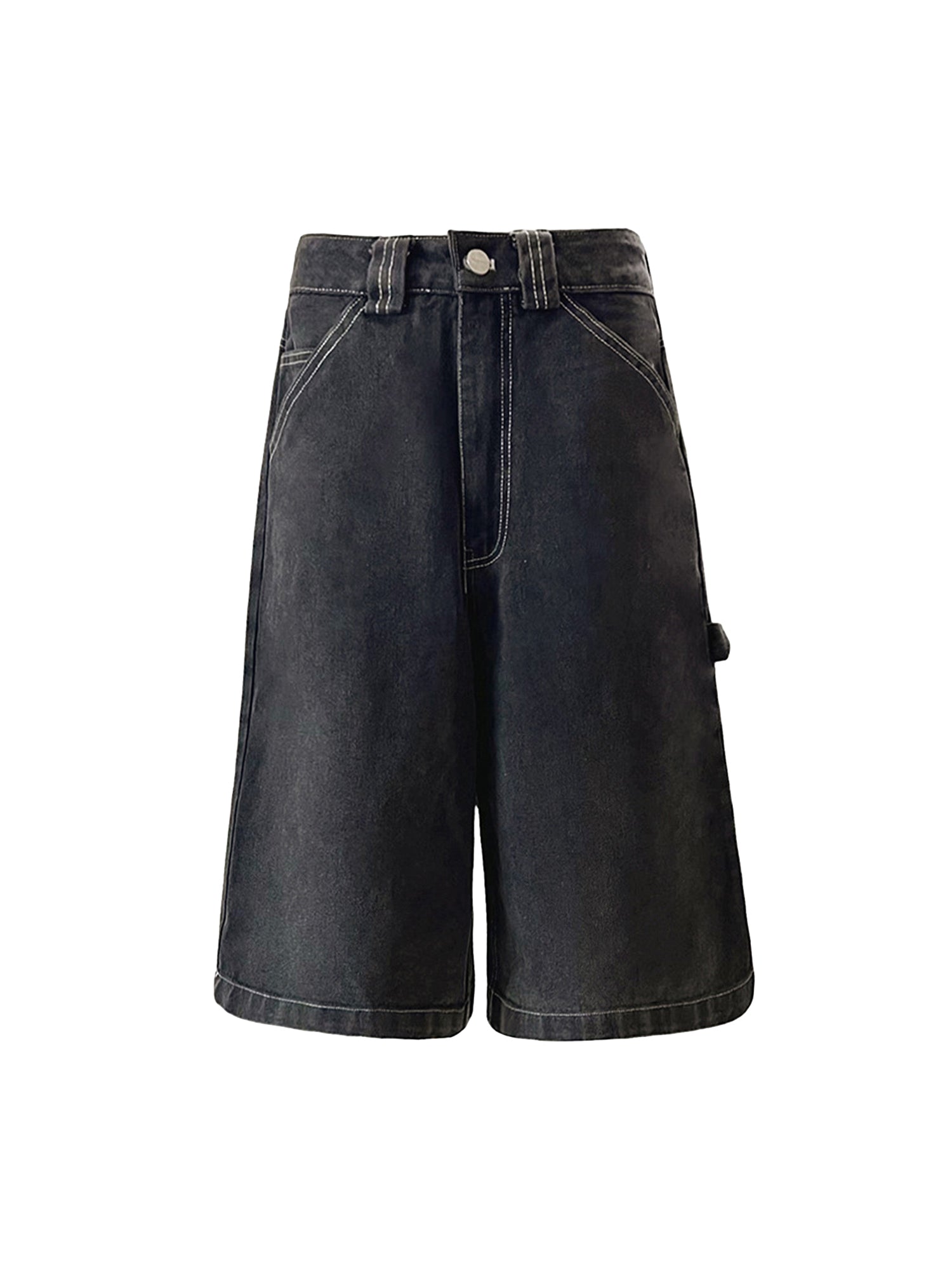 Relaxed-Fit Cargo Denim Shorts