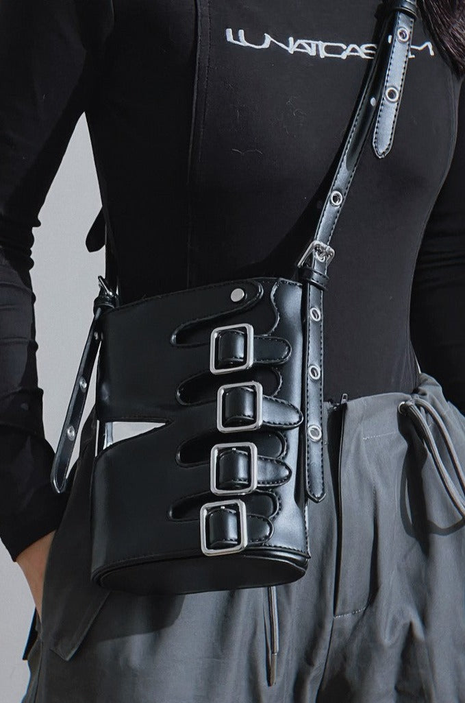 Gothic Multi Buckle Crossbody Bag