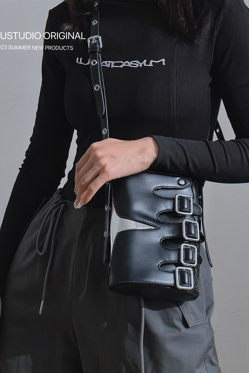 Gothic Multi Buckle Crossbody Bag