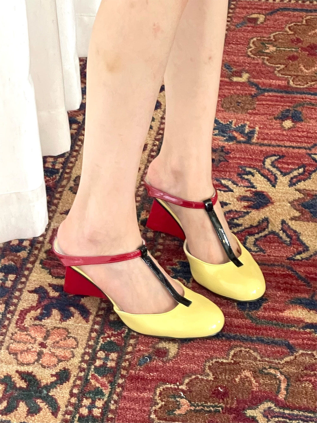 Leopard-Panel Colorblock 8 cm Heeled Mules - View 9