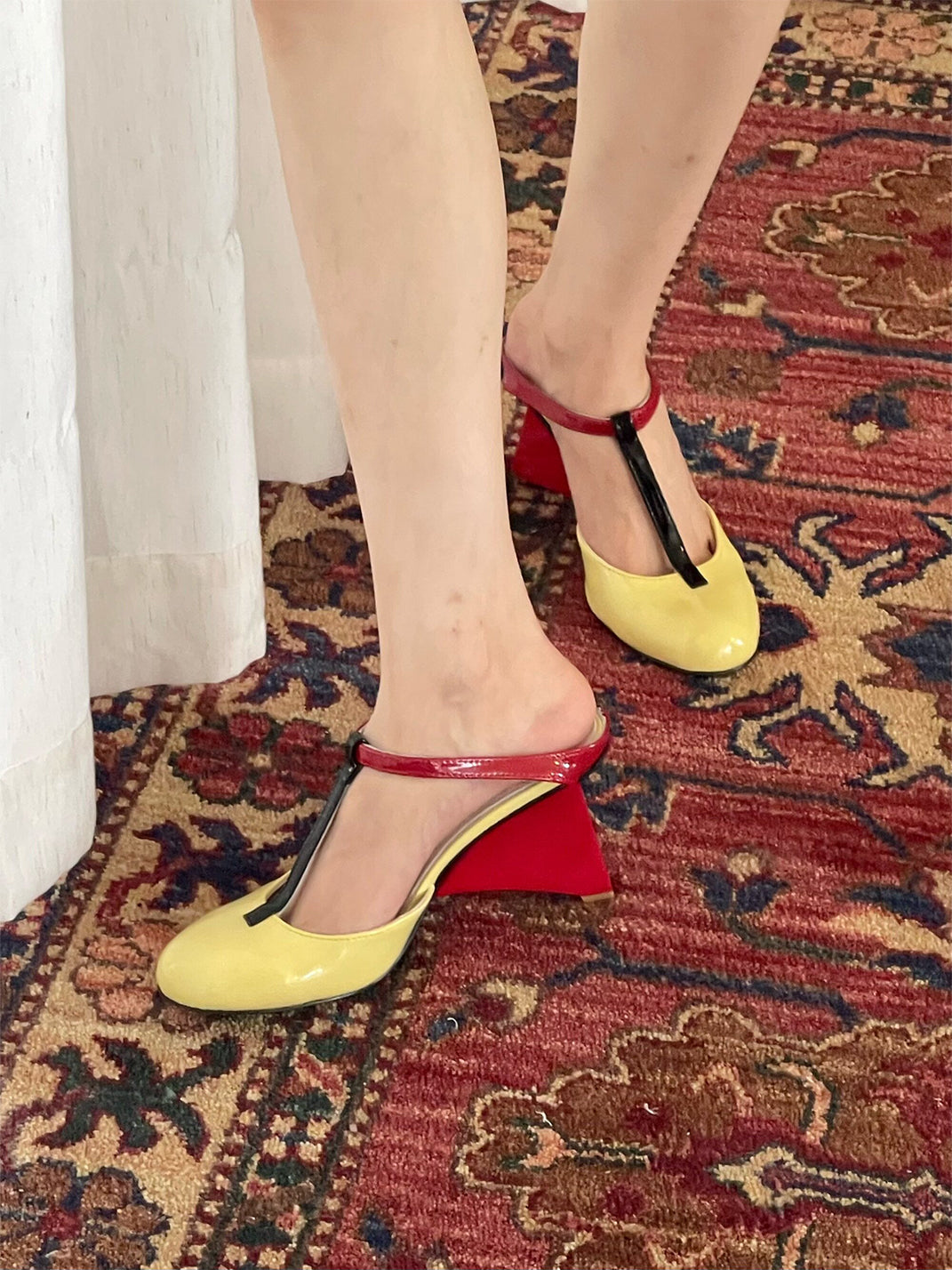 Leopard-Panel Colorblock 8 cm Heeled Mules - View 14