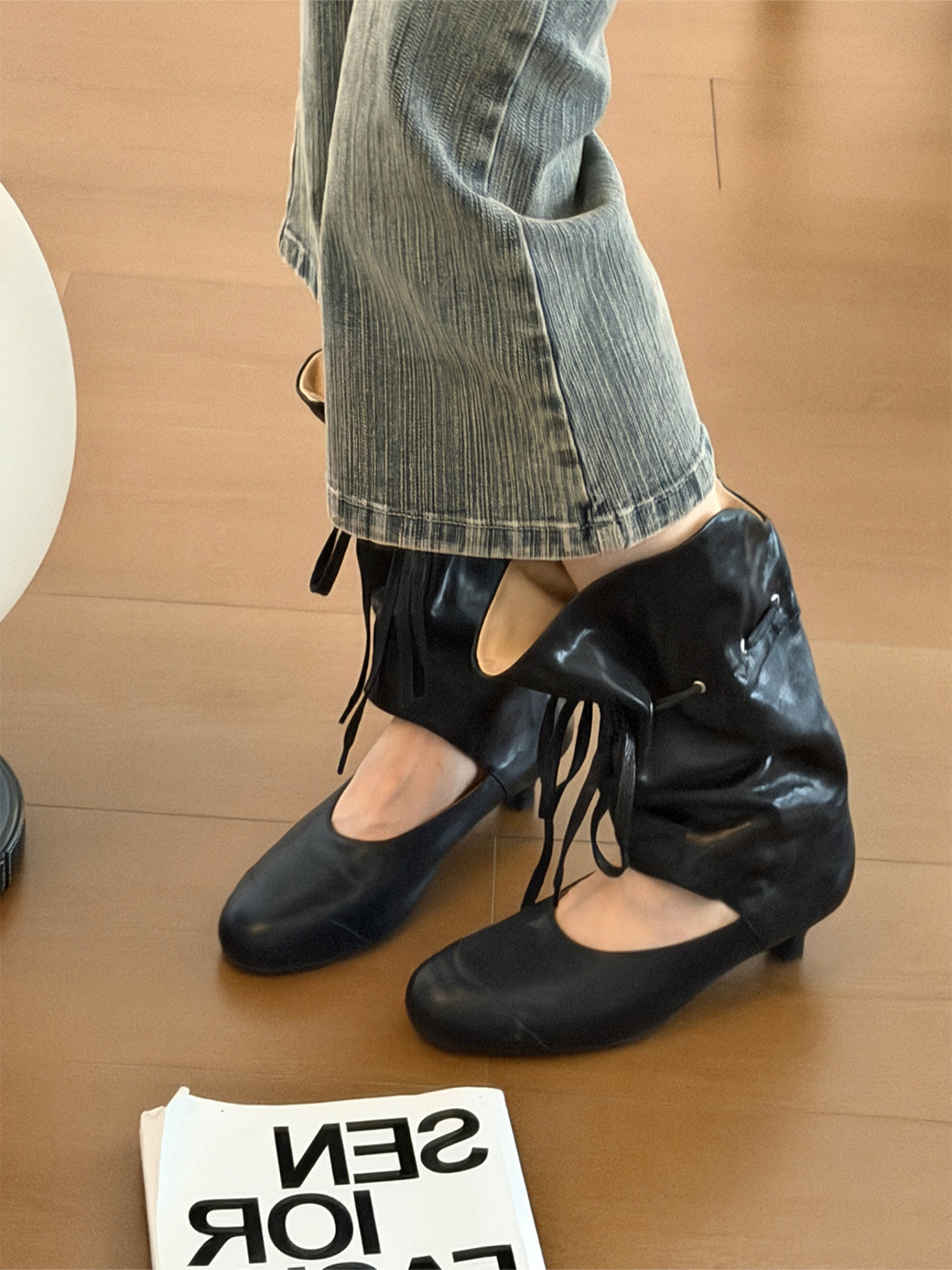 Lace-Up Slouch Leather Sandal Boots - View 7