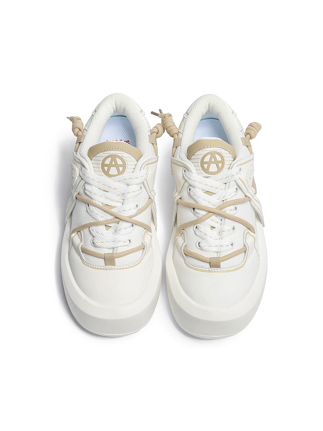 Ivory Buckle-Lace Platform Sneakers - View 5