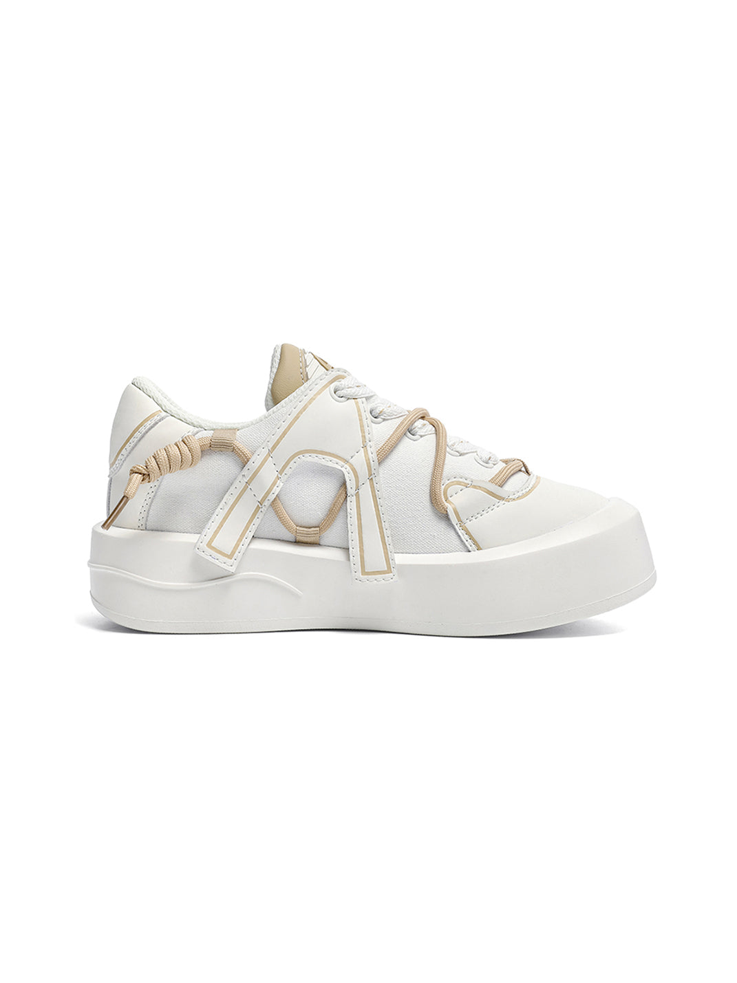 Ivory Buckle-Lace Platform Sneakers - View 7