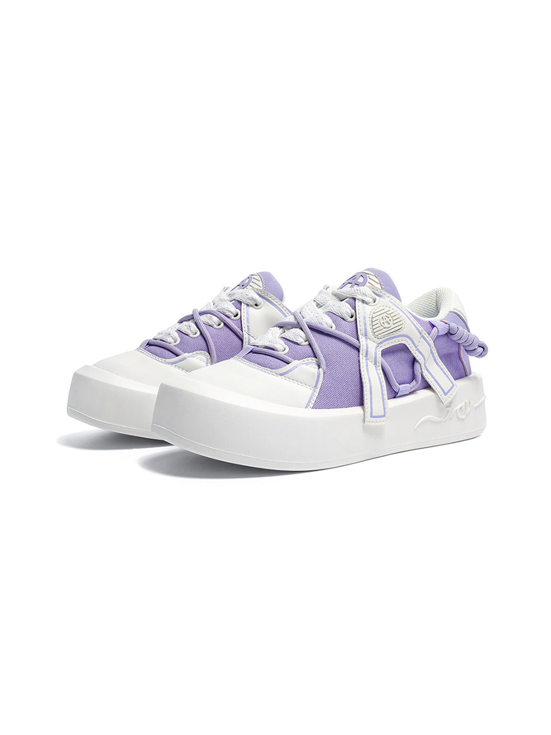 Ivory Buckle-Lace Platform Sneakers - View 12