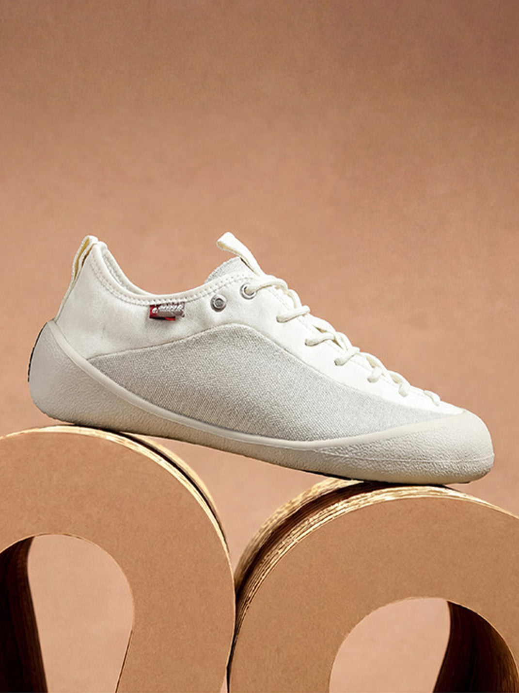 Ivory Mesh-Paneled Canvas Low-Top Sneakers - View 7